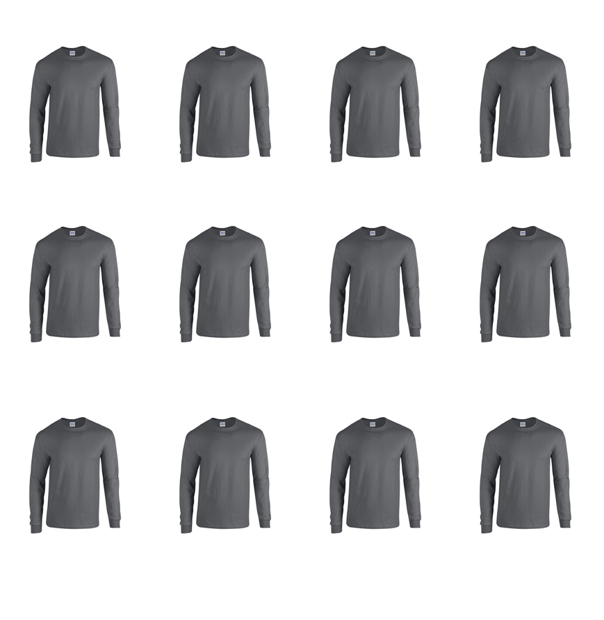Gildan G540-12PK 12-PACK - Adult Heavy Cotton 5.3 oz. Long-Sleeve T-Shirt