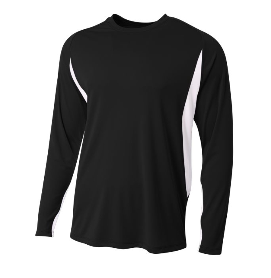A4 Apparel N3183 Mens LONG SLEEVE COLOR BLOCK COOLING PERFORMANCE TEE