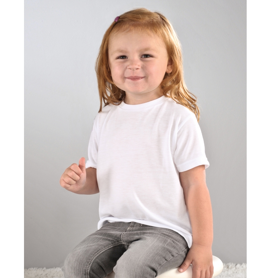 Sublivie Toddler Sublimation Polyester T-Shirt - 1310 - White - 3T