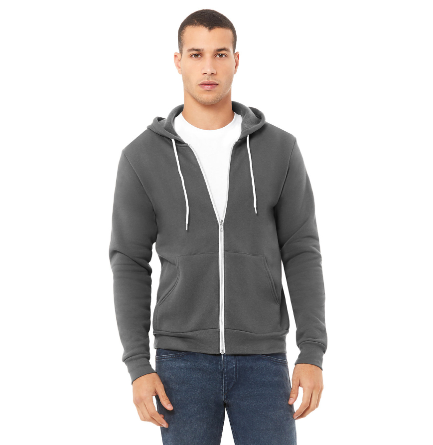 Bella + Canvas 3739 Unisex Poly-Cotton Fleece Full-Zip Hooded Sweatshirt