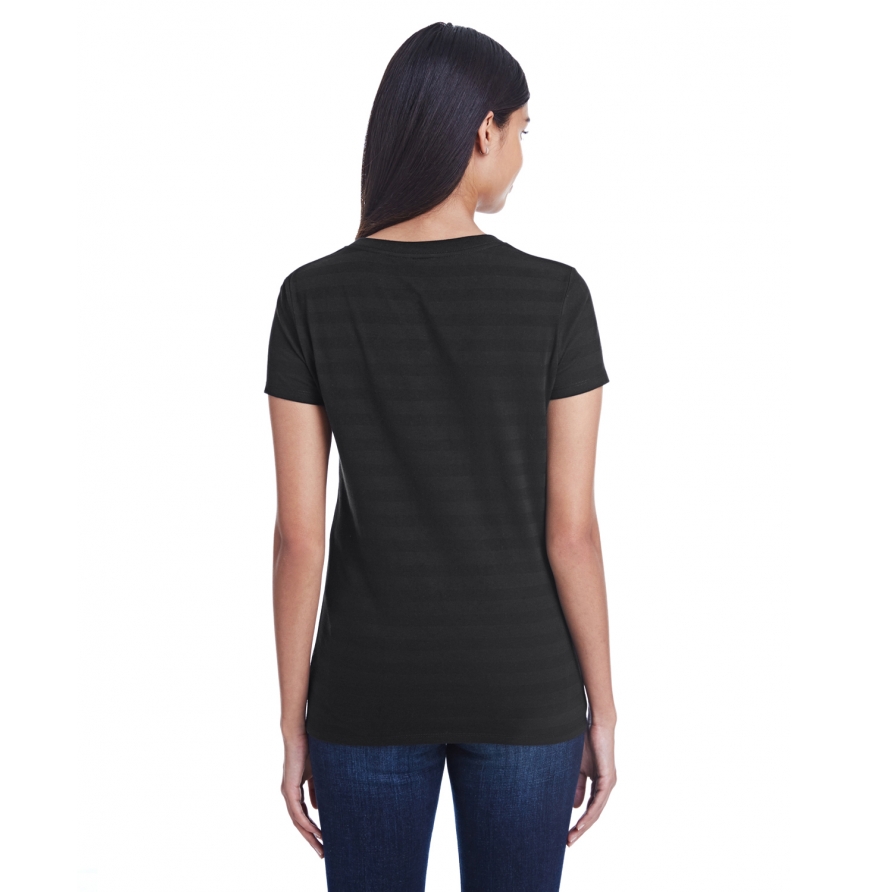 Threadfast Apparel 252RV Women's Invisible Stripe V-Neck T-Shirt