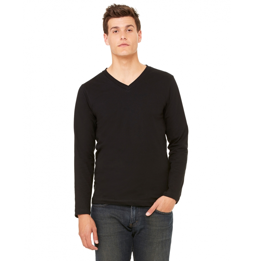 Unisex Jersey Long-Sleeve V-Neck T-Shirt