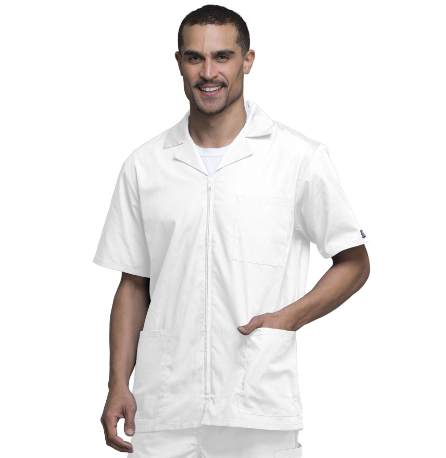 Cherokee Workwear 4300 Men's Zip Front Short Sleeve Scrub Jacket