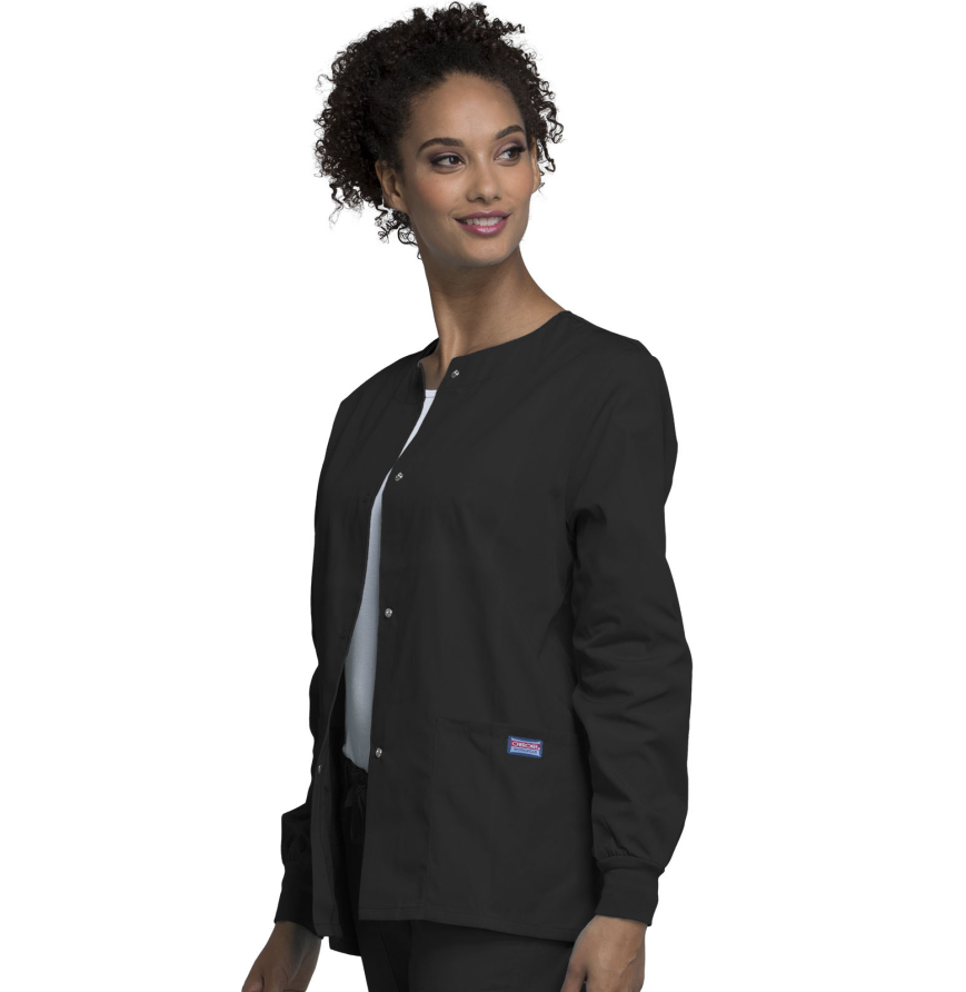 Cherokee Workwear 4350 Women's Snap Front Solid Scrub Jacket