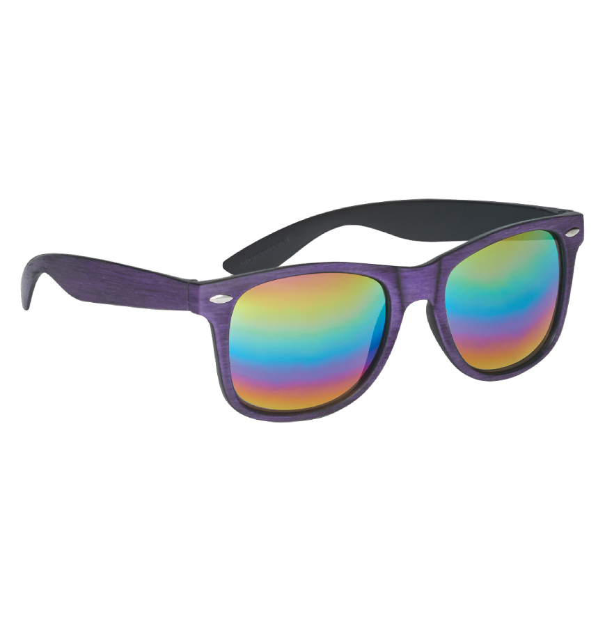 Promo Products 6215 300 Pack - Woodtone Mirrored Malibu Sunglasses