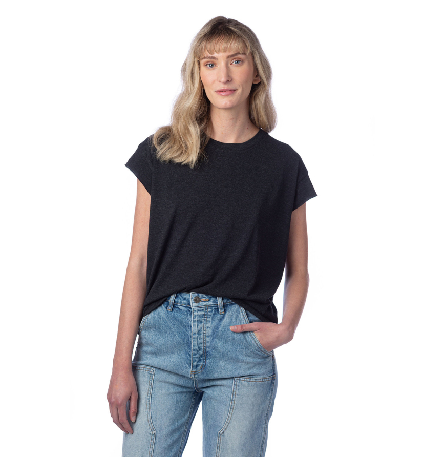 Ladies' Modal Tri-Blend Raw Edge Muscle T-Shirt
