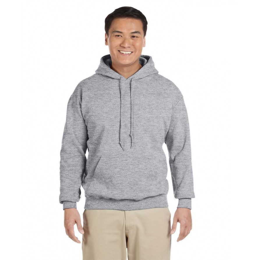 Hooded Sweatshirt Men's Adult Blank Hoodie Heavy Blend 8 oz Ash 