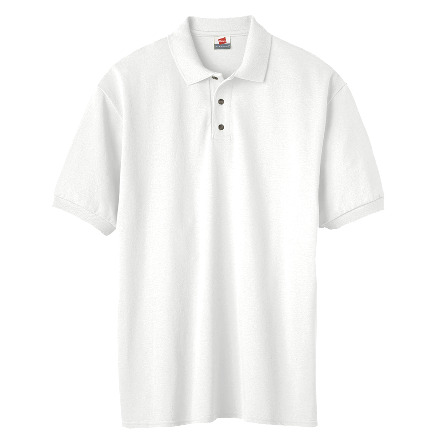Hanes Men's X-Temp Performance Pique Polo Short Sleeve Shirt - White M