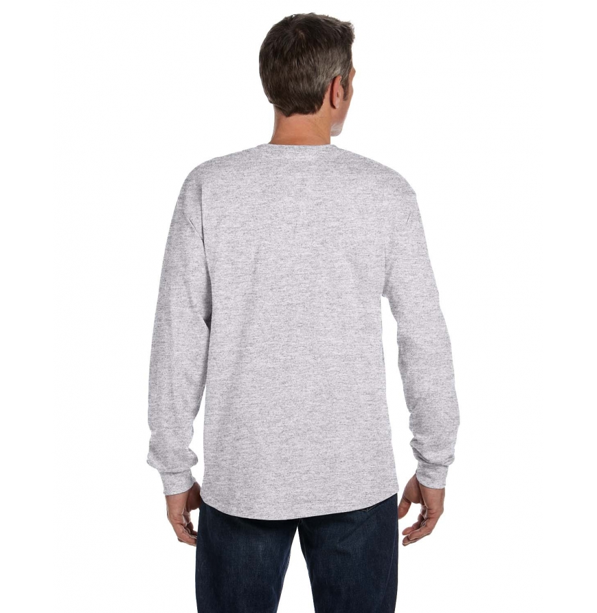 Hanes 5596 Men's 6.1 oz. Tagless® Long-Sleeve Pocket T-Shirt