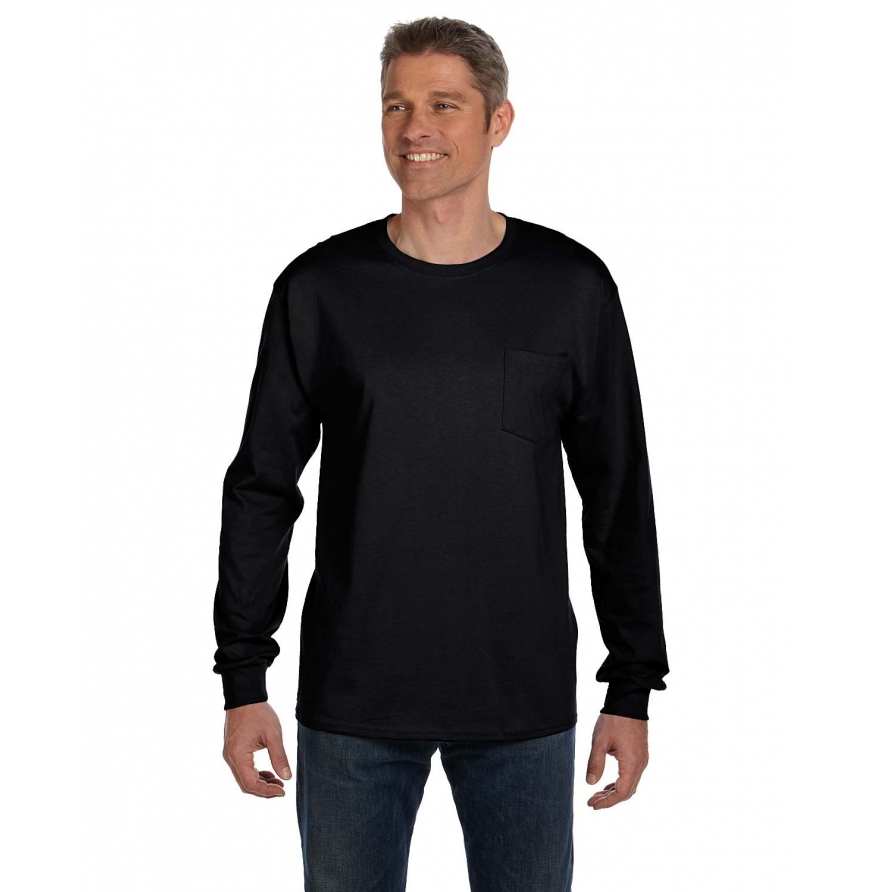 5596 Men's 6.1 oz. Tagless® Long-Sleeve Pocket T-Shirt | Hanes Blank T ...