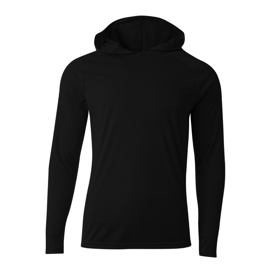 A4 Apparel N3409 Mens Cooling Polyester Performance Long-Sleeve Hooded  T-shirt