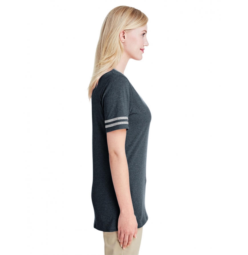 Jerzees 602WVR Women's 4.5 oz. TRI-BLEND Varsity V-Neck T-Shirt
