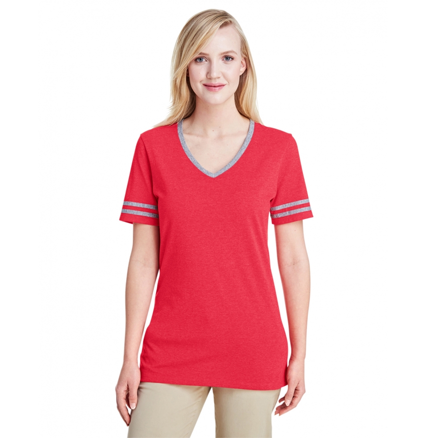 602WVR Women's 4.5 oz. TRI-BLEND Varsity V-Neck T-Shirt | Jerzees Blank ...