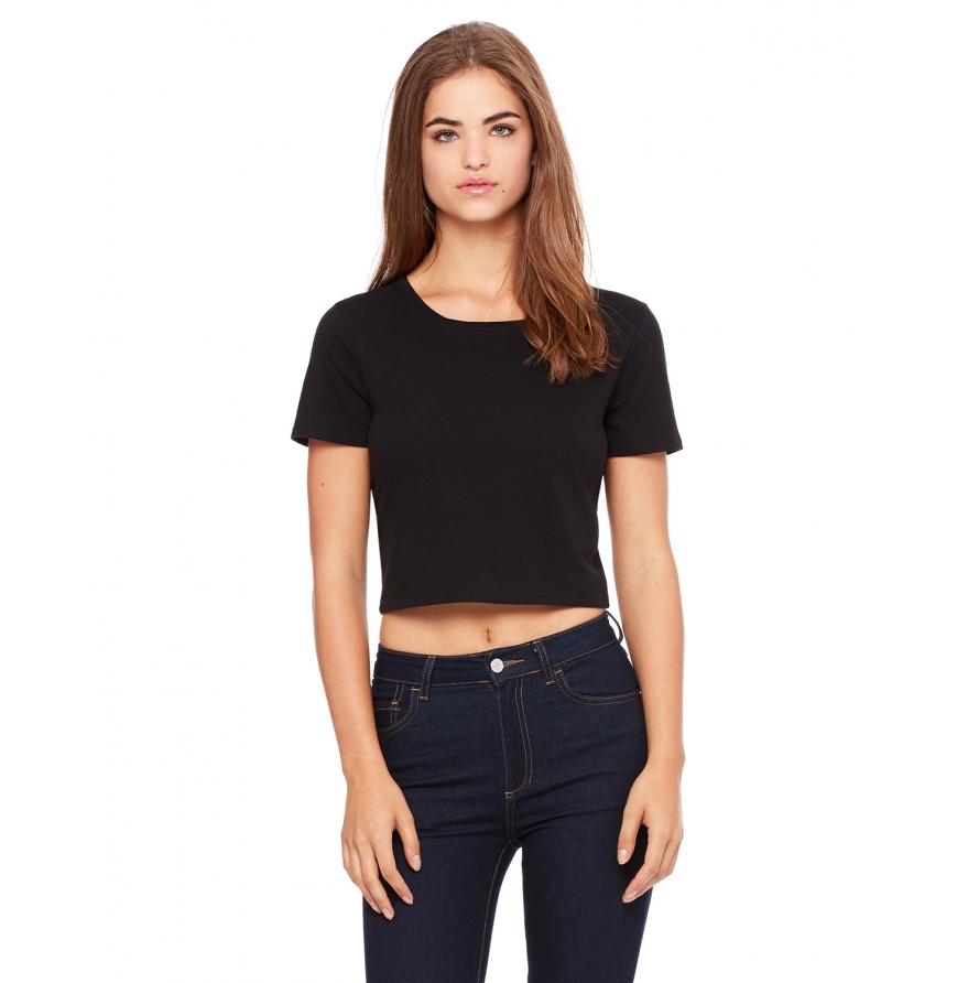 Women's Poly-Cotton Crop T-Shirt-6681