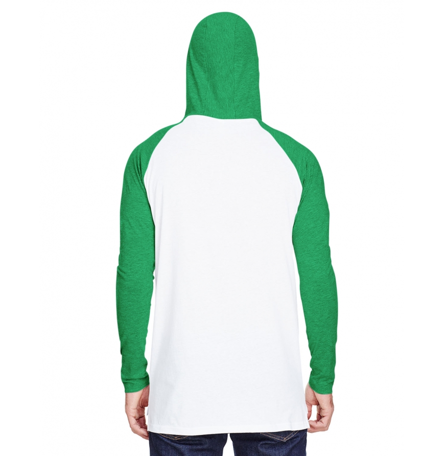 LAT 6917 Men's Hooded Raglan Long Sleeve Fine Jersey T-Shirt