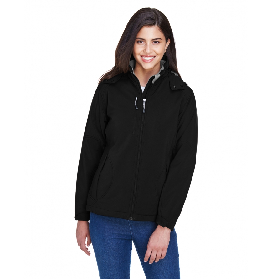 Women's Glacier Insulated Three-Layer Fleece Bonded Soft Shell Jacket with Detachable Hood