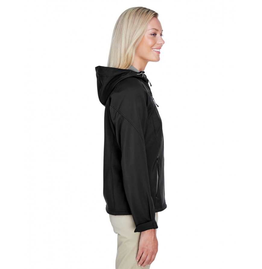 North End 78166 Women's Prospect Two-Layer Fleece Bonded Soft Shell Hooded Jacket