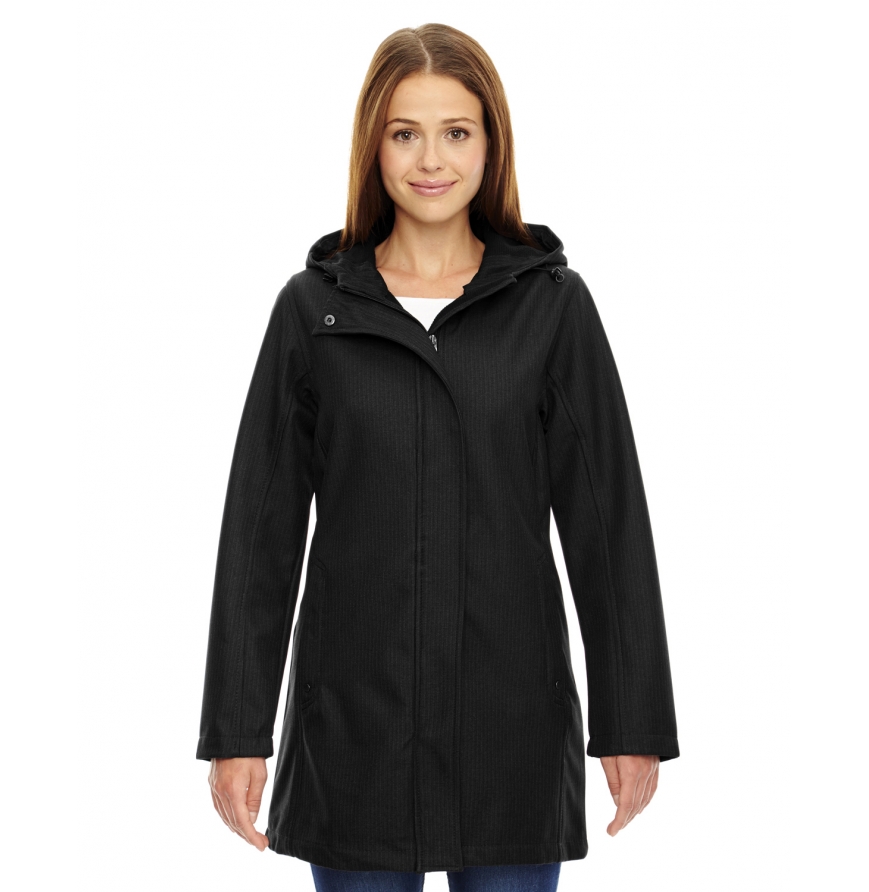 North End 78171 Ladies City Textured Three-Layer Fleece Bonded Soft Shell Jacket