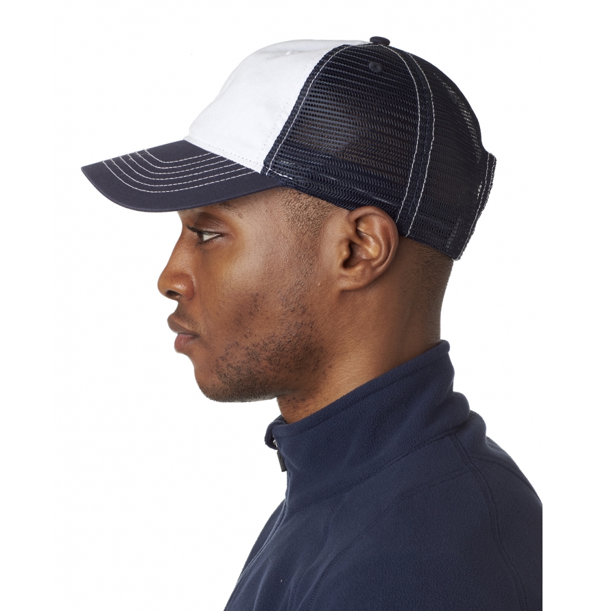 UltraClub 8114 Ultraclub Brushed Cotton Twill Unstructured Trucker Cap
