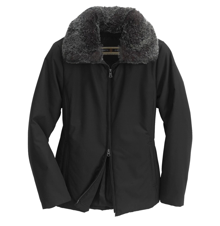 North End 82-DC Ladies' Insulated Coat w- Detachable Faux Fur Collar