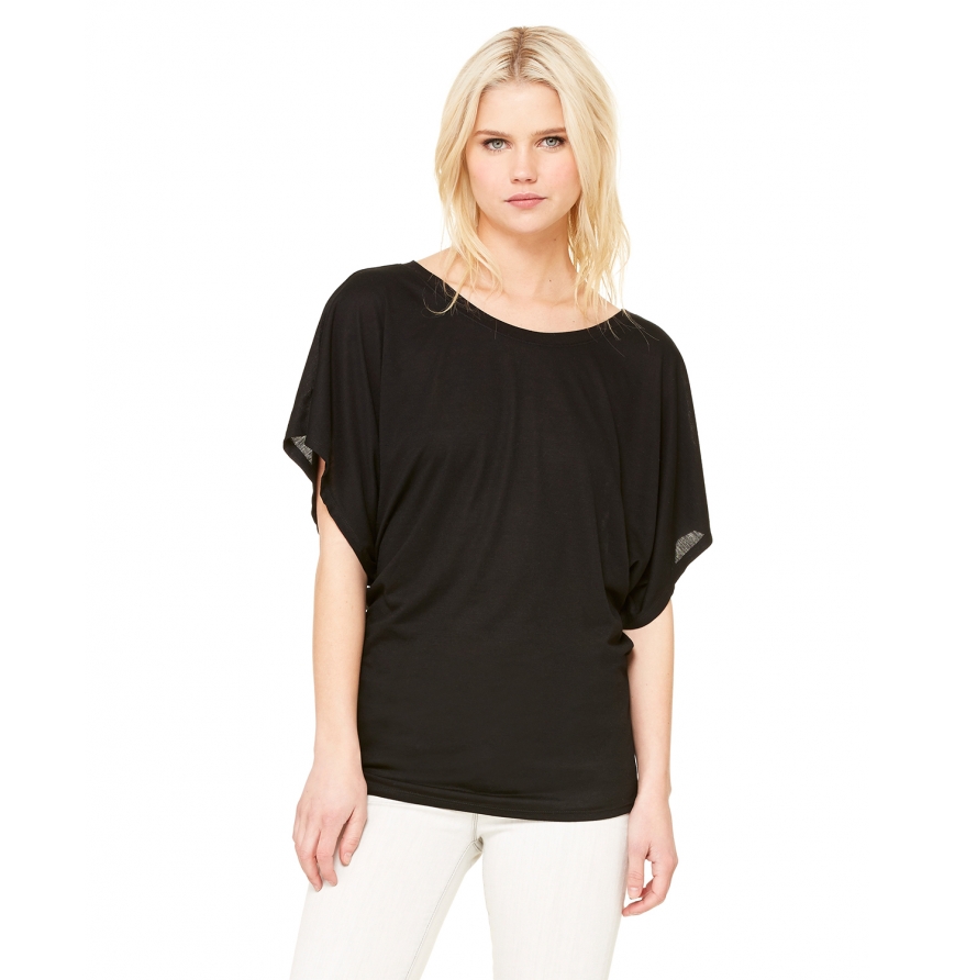 Women's Flowy Draped Sleeve Dolman T-Shirt