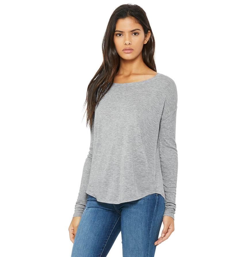Bella + Canvas 8852 Women's Flowy Long-Sleeve T-Shirt with 2x1 Sleeves