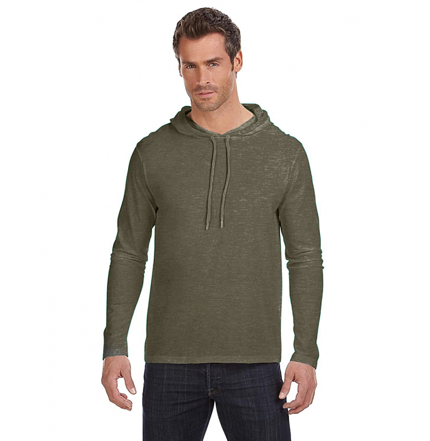 Adult Lightweight Long-Sleeve Hooded T-Shirt-987AN