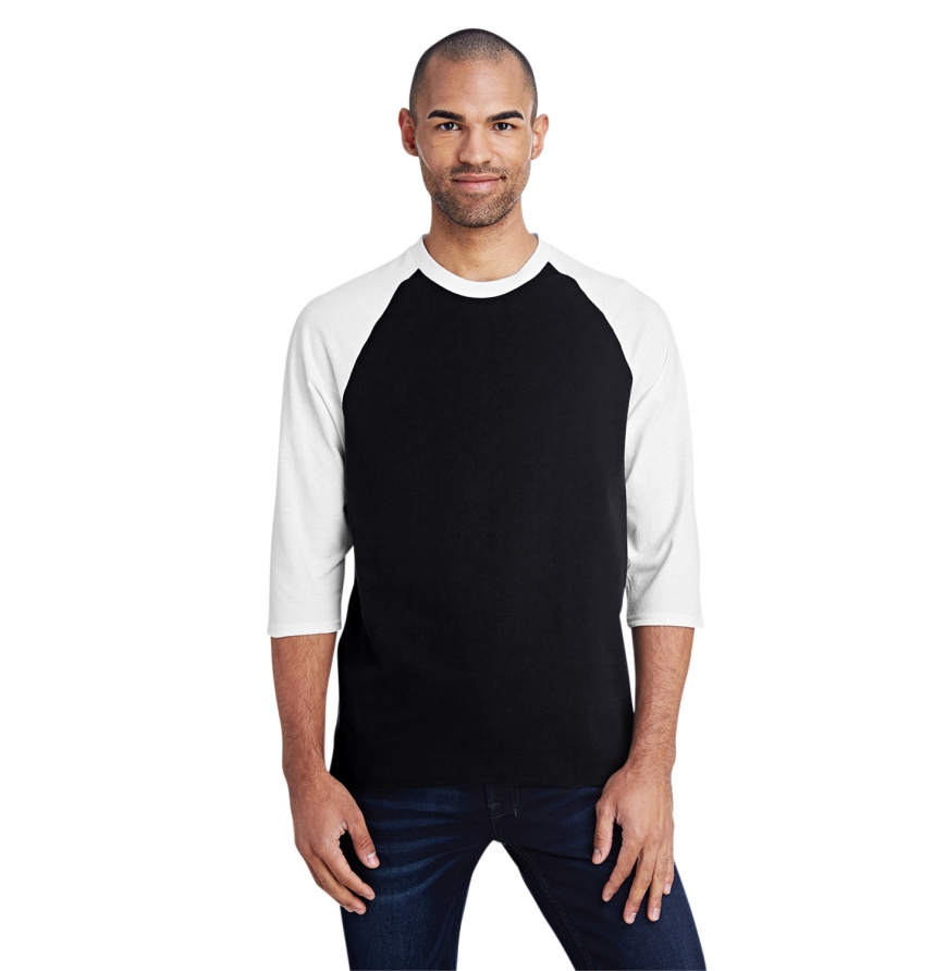 Adult  Heavy Cotton 5.3 oz. 3-4-Raglan Sleeve T-Shirt