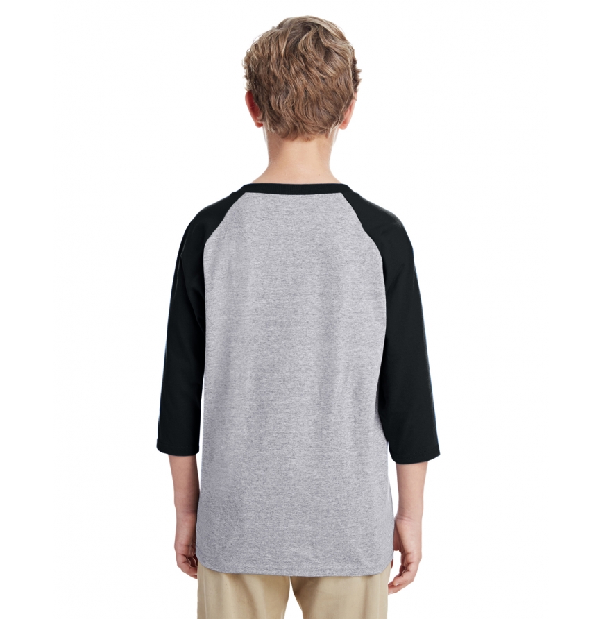 Gildan G570B Youth Heavy Cotton 5.3 oz. 3-4-Raglan Sleeve T-Shirt