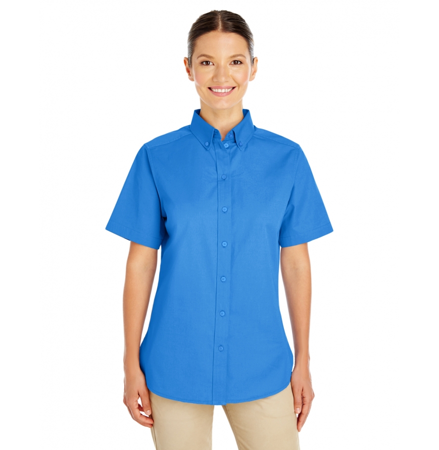 Women's Foundation 100% Cotton Short-Sleeve Twill Shirt with Teflon-M582W