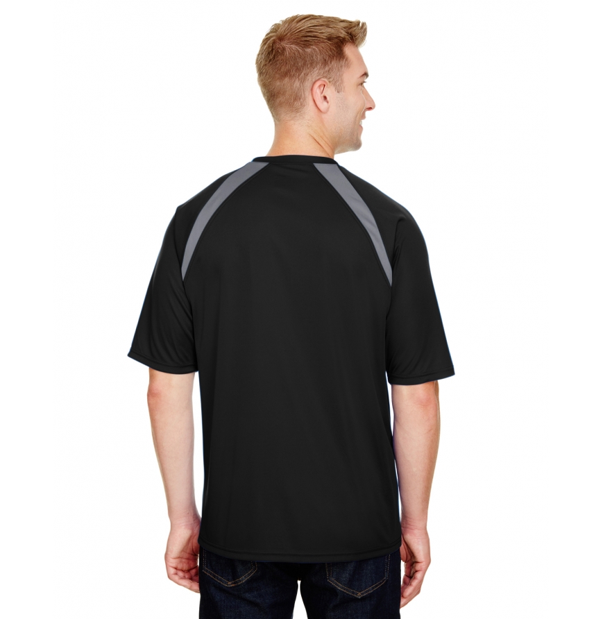 A4 Apparel N3001 Men's Spartan Short Sleeve Color Block Crew Neck T-Shirt