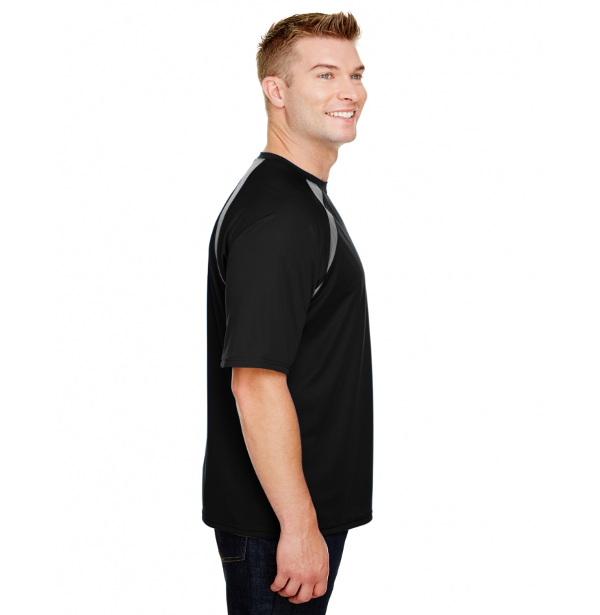 A4 Apparel N3001 Men's Spartan Short Sleeve Color Block Crew Neck T-Shirt