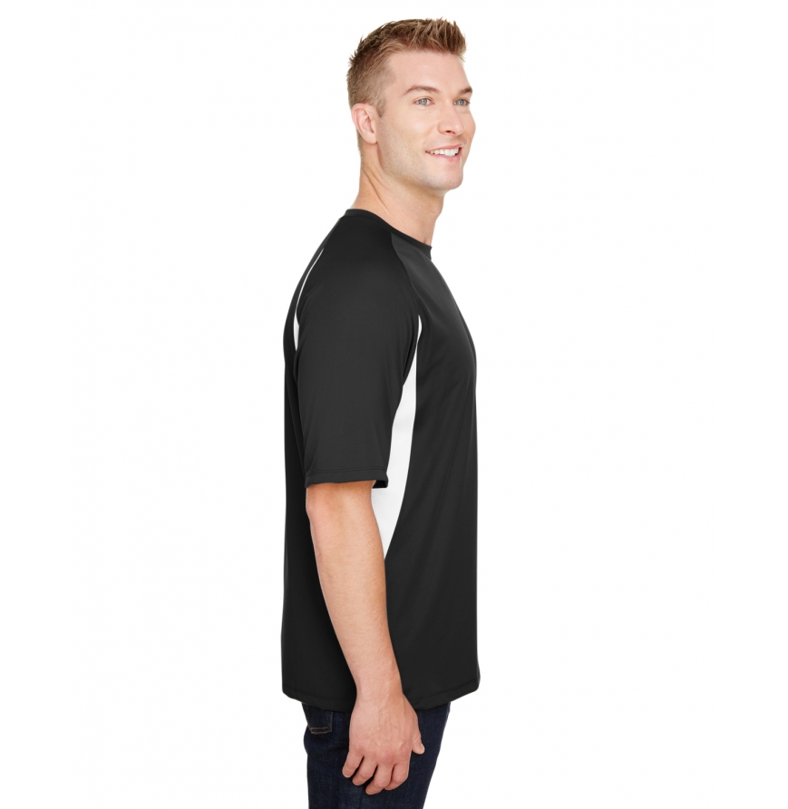 A4 Apparel N3181 Men's Cooling Polyester Performance Color Blocked T-Shirt