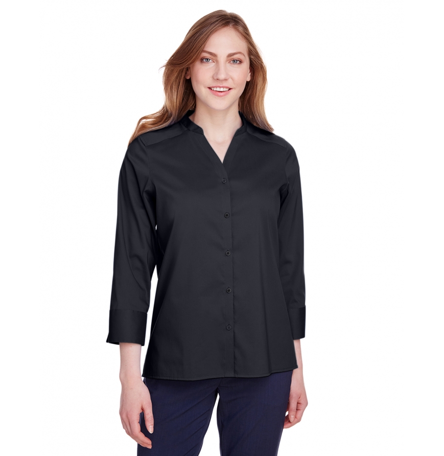 Women's Crown  Collection Stretch Broadcloth 3-4 Sleeve Blouse