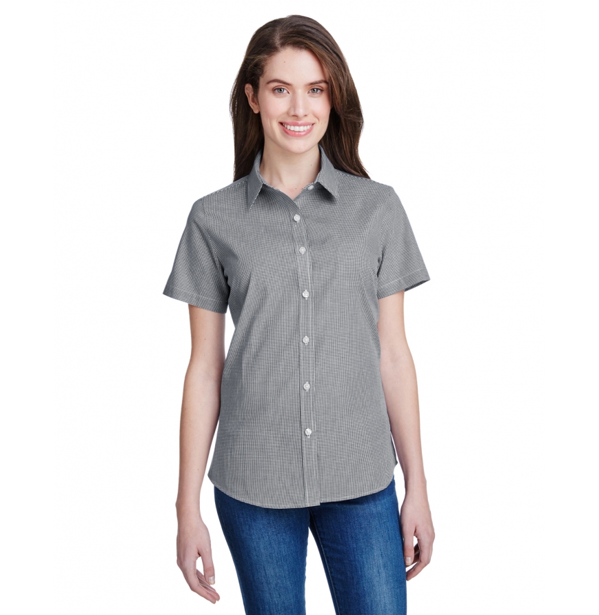 Women's Microcheck Gingham Short-Sleeve Cotton Shirt