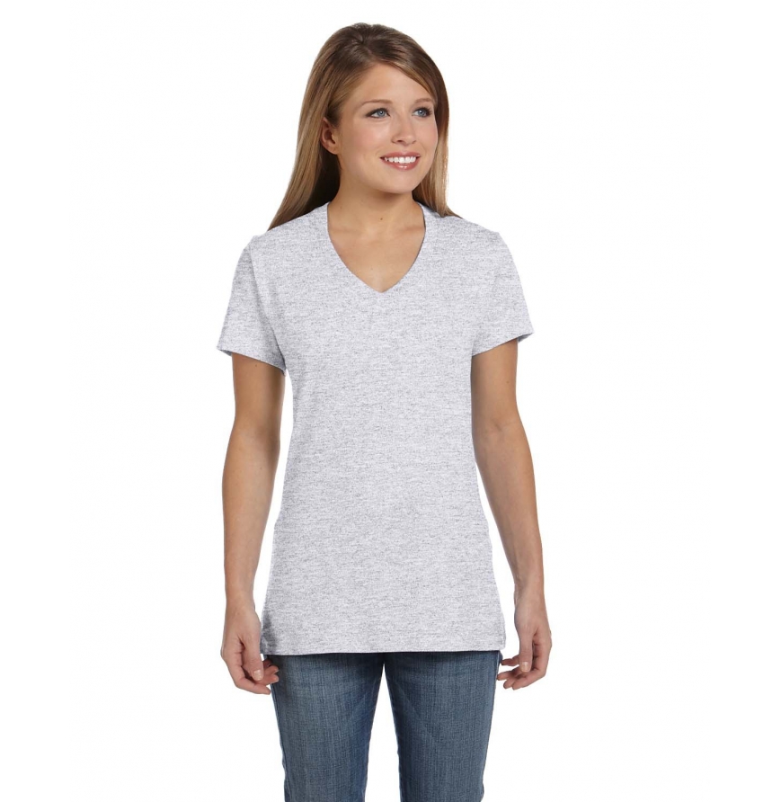 Ladies 45 oz 100 Ringspun Cotton nano-T V-Neck T-Shirt