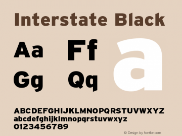 Interstate Black Font