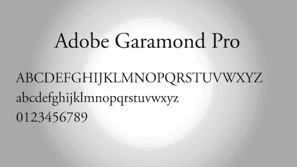 Garamond Pro t-shirt font