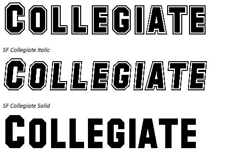 Collegiate T-Shirt Font