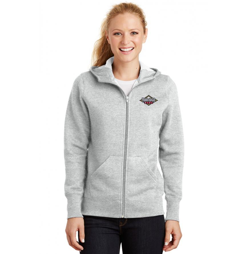 DISCONTINUED Sport-Tek Ladies Full-Zip Hooded Fleece Jacket