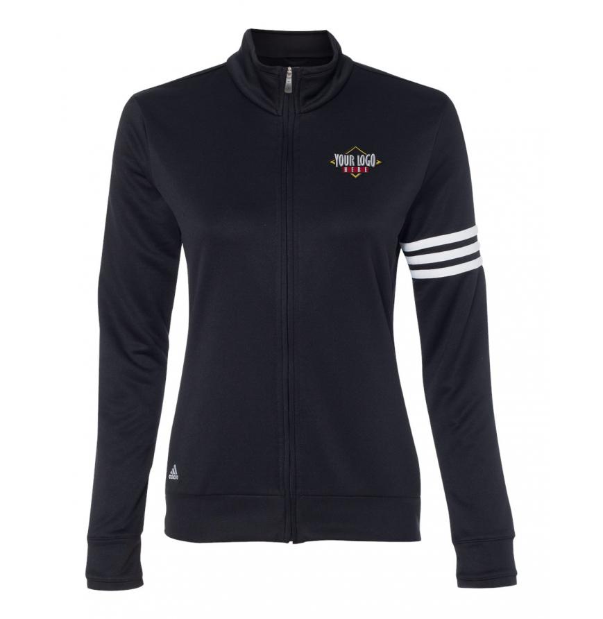 Adidas Womens 3-Stripes French Terry Full-Zip Jacket