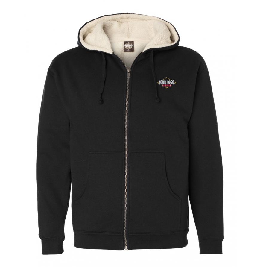 Independent Trading Co. Sherpa-Lined Full-Zip Hooded Sweatshirt