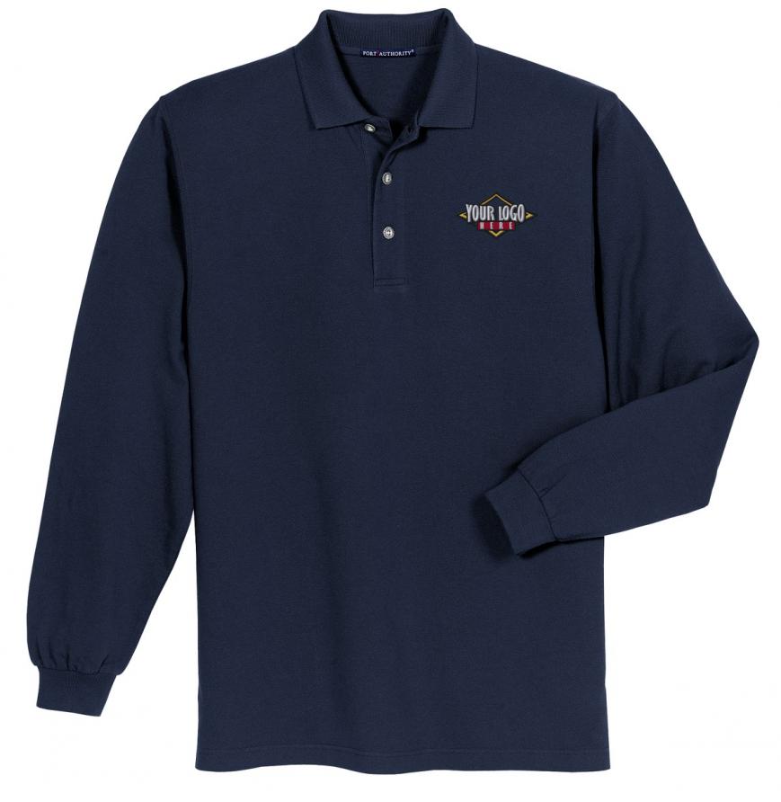 DISCONTINUED Port Authority Long Sleeve Heavyweight Cotton Pique Polo