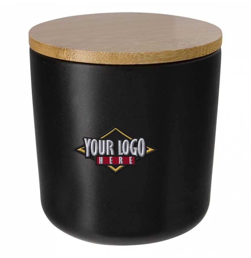 17 Oz Ceramic Container With Bamboo Lid