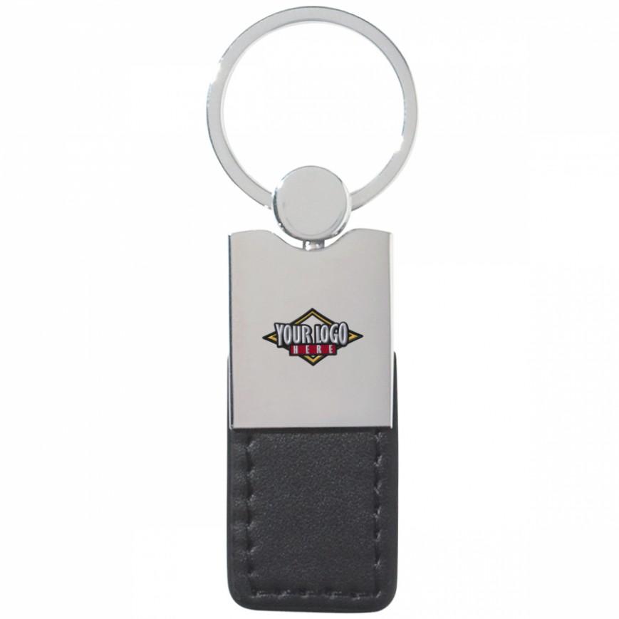 MetalSimulated Leather Key Tag