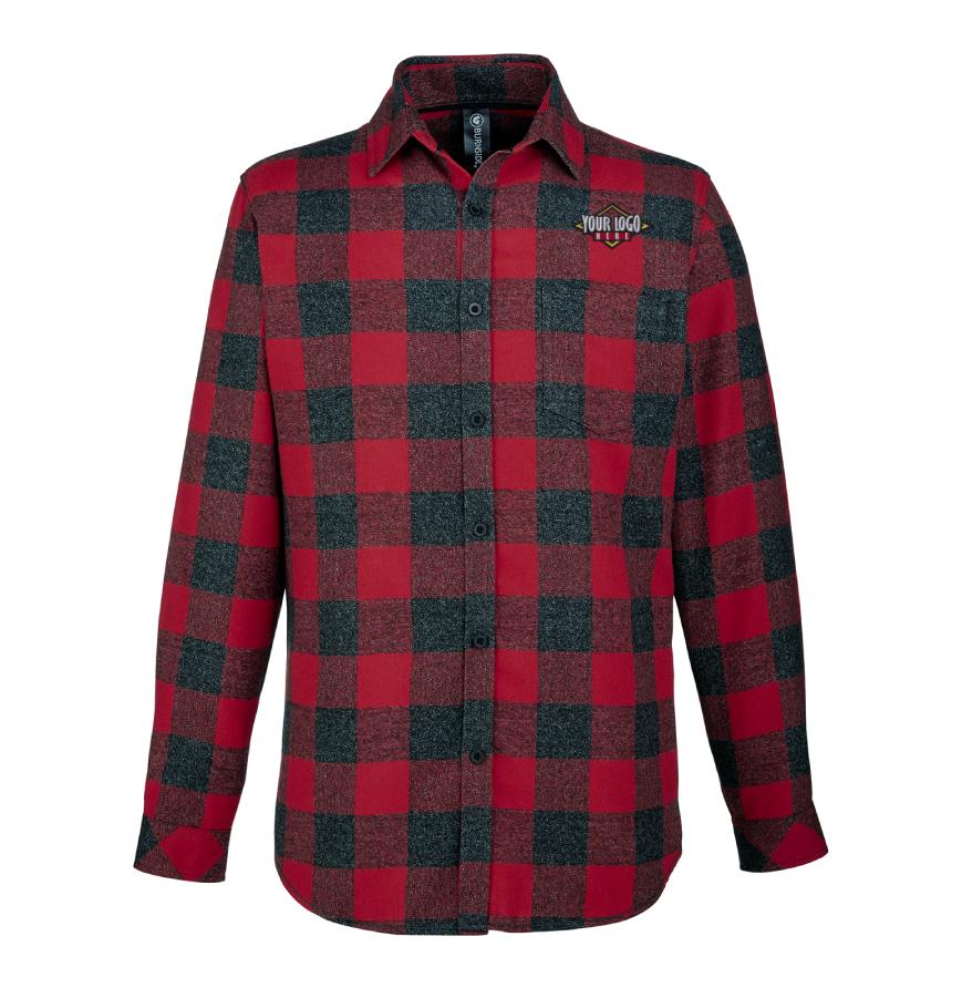 Burnside Woven Plaid Flannel With Biased Pocket