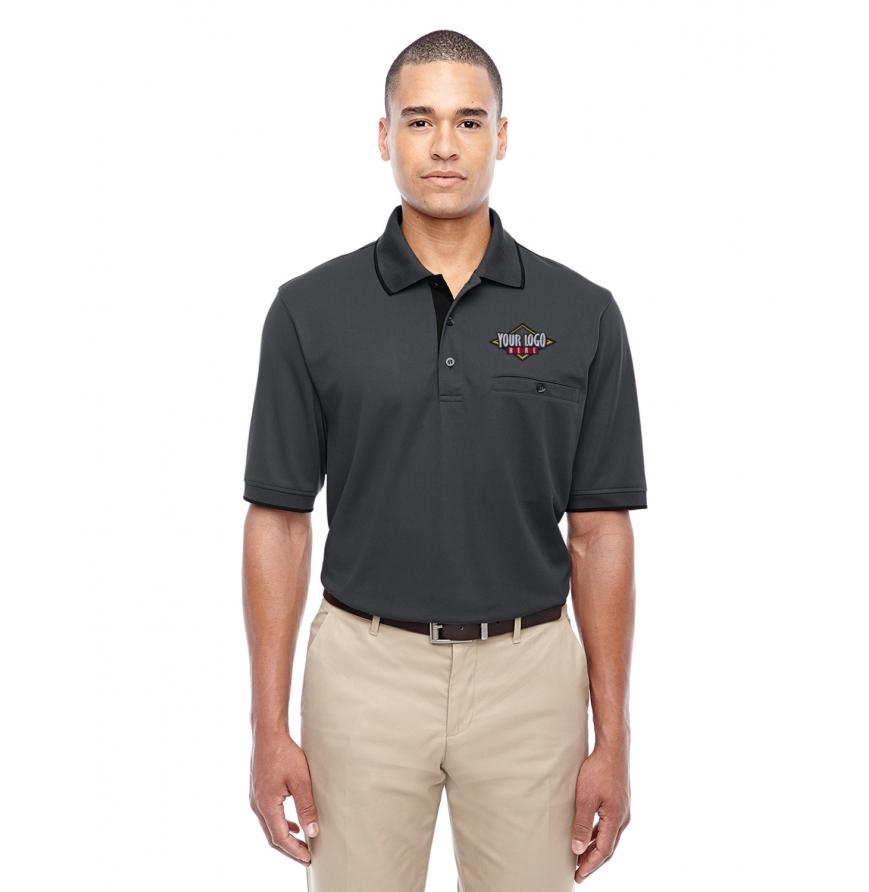 Mens Motive Performance Piqu Polo with Tipped Collar