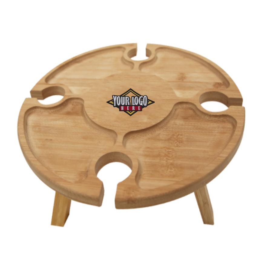 Bamboo Portable Wine  Cheese Table