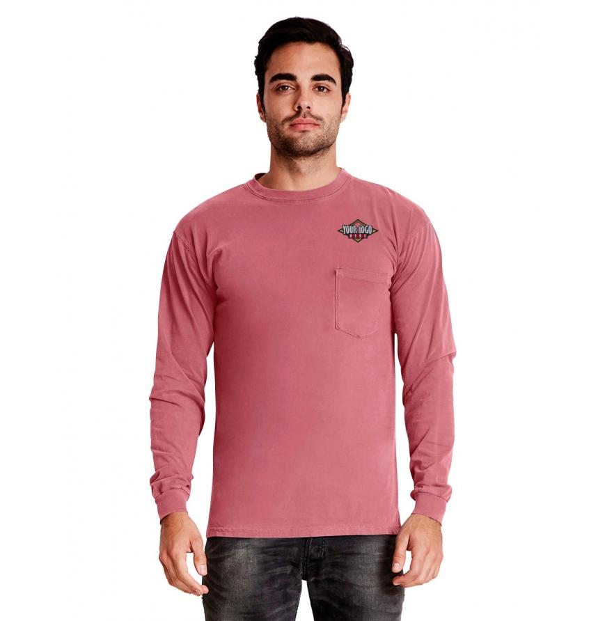  Next Level Adult Inspired Dye Long-Sleeve Crew with Pocket