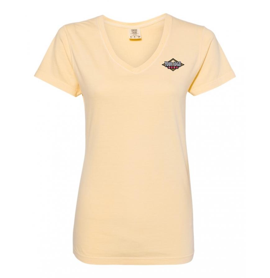 Comfort Colors Garment-Dyed Womens Midweight V-Neck T-Shirt